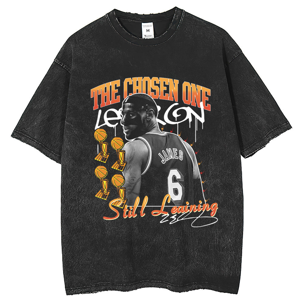 Mens T Shirts James Digital White Ink Print Short Sleeve T-Shirts