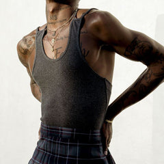 Rave Outfits Mens Vest Base Clothing T-shirt