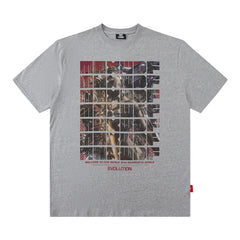 T-shirt imprimé col rond manches courtes pour homme et femme coupe ample