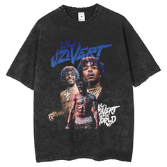 Mens T Shirts Printed Washing Water Short Sleeve T-Shirt Vintage Half Sleeve