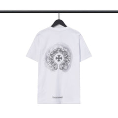 CHH Chrome Heart T Shirts Sanskrit cross logo short-sleeved men's T-shirt