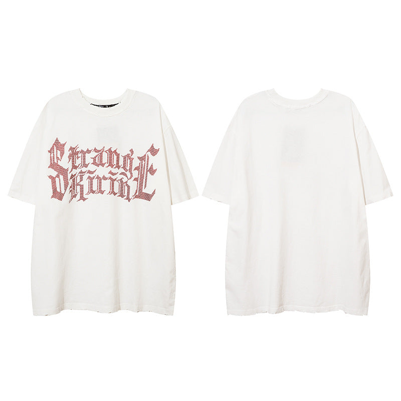 T-shirt à manches courtes imprimé strass pour homme, coupe ample, décontracté, pour l'été