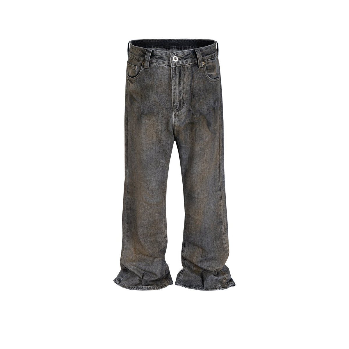 Men Vintage Pants micro-wide-footed trousers washed old jeans MIJKO