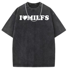 Men T Shirts Pure cotton round neck short-sleeved T-shirt women's washed and old