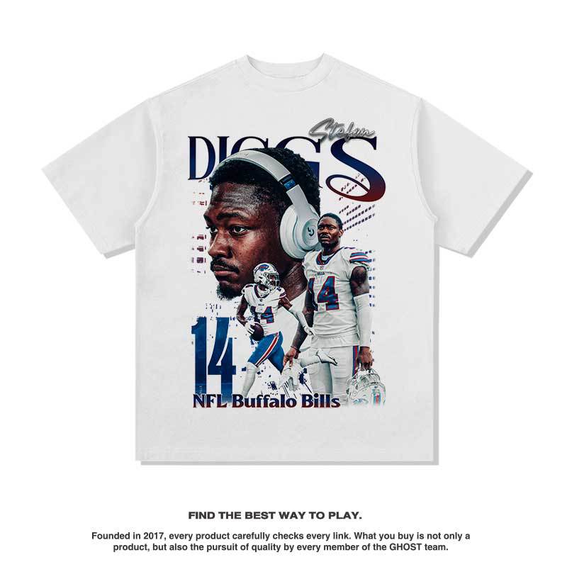 Nba T Shirt Vintage Printed Short-Sleeved T-shirt Men's Washed Fashion