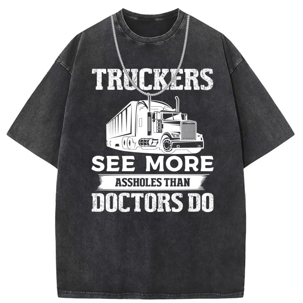 Men T Shirts Washed old punk cotton short-sleeved T-shirt