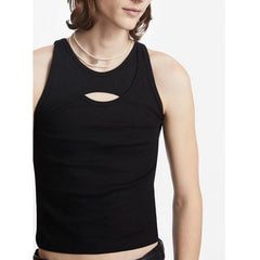 Rave Outfits Mens Vest Black T-shirt