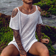 Rave Outfits Mens Vest Bottoming Shirt