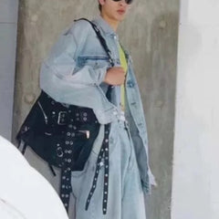 Mens Jacket Washed Distress Denim Jacket MIJKO