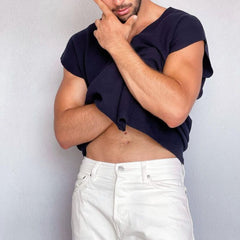 Rave Outfits Mens Vest Turtleneck Slim Fit