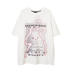 T-shirt Homme Lettre Manches Courtes Harajuku Marque Tendance Été Couple