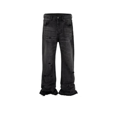 Men's Vintage Pants Men's Women's Old Pussy Beard Pants Long Pants Slight Pull Jeans MIJKO