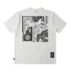 Men T Shirt T-shirt Men and Women Vintage Print Short Sleeves Loose Couple