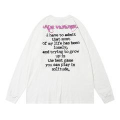 Men Long Sleeve T Shirt Figure Print Loose Casual