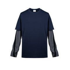 Men Jacket Fake Two Long-sleeved Color Matching T-shirt MIJKO