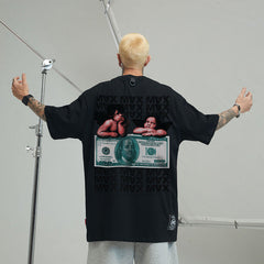 T-shirt homme à manches courtes, t-shirt homme et femme, couple rétro, ample, couple hip hop