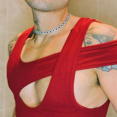 Rave Outfits Mens Vest Hollow Bottoming Shirt