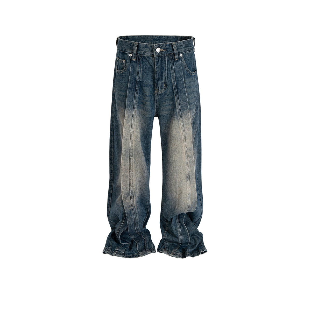 Men's Vintage Pants Men's Women's Splicing Washed Old Jeans MIJKO