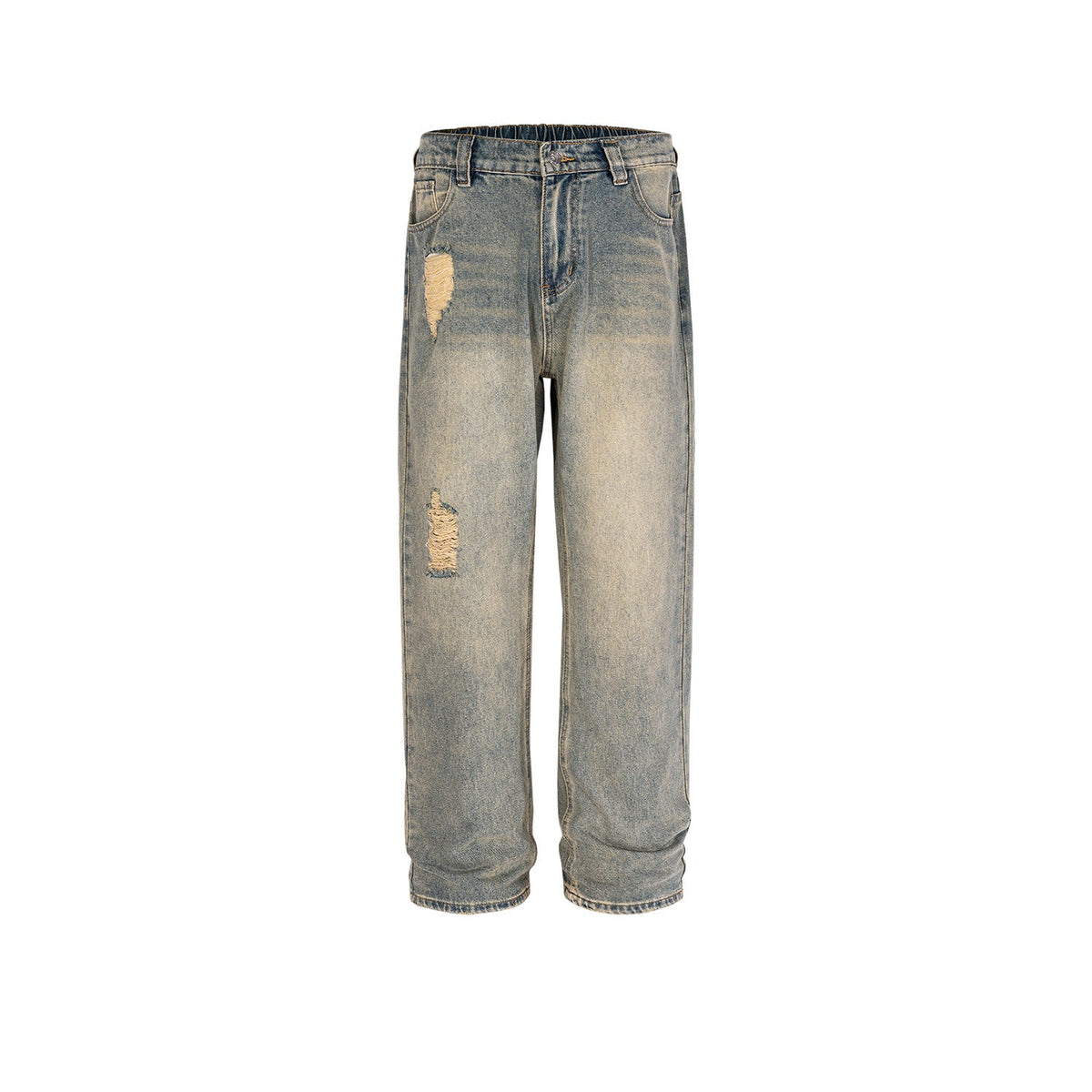 Men's Vintage Pants ripped trousers men's and women's washed water old jeans MIJKO