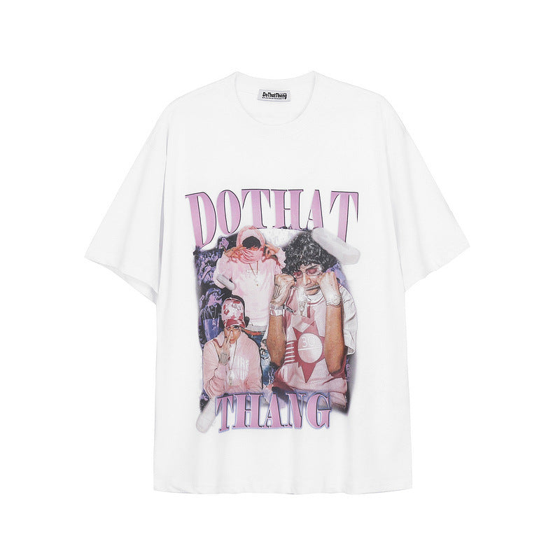 T-shirt homme manches courtes Hiphop Streetwear oversize mixte