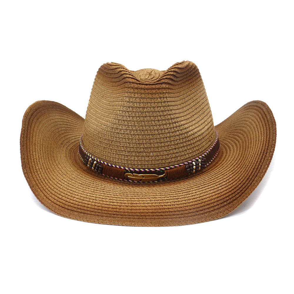 Chapeau de cowboy en paille pour hommes et femmes - Chapeau de plage