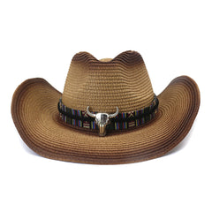 Chapeaux de cowboy en paille Printemps et été Hommes et femmes Chapeau de protection solaire pour le bord de mer Chapeau de plage