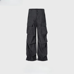 Men's Vintage Pants Men's Pocket Pants Straight Casual Pants MIJKO