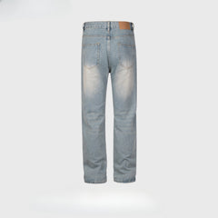 Men's Vintage Pants Design Washed Trousers Men's and Women's Slim-Fit Jeans MIJKO