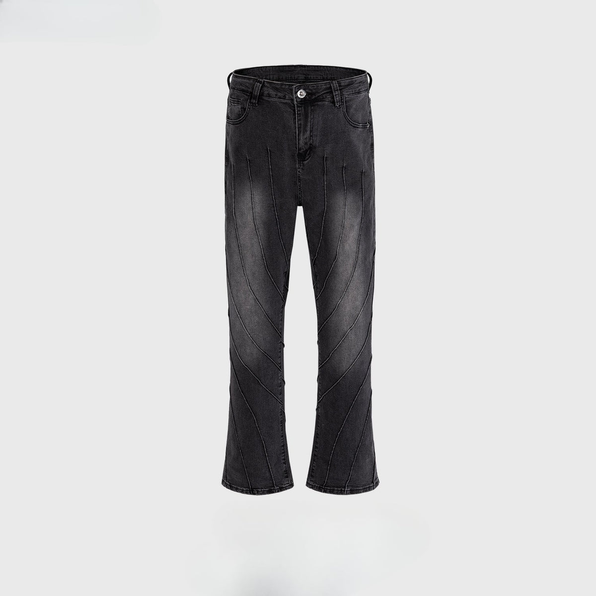 Men's Vintage Pants Washed Old Trousers Men's and Women's Textured Splicing Jeans MIJKO