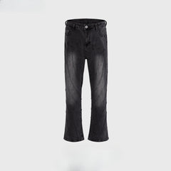 Men's Vintage Pants Washed Old Trousers Men's and Women's Textured Splicing Jeans MIJKO