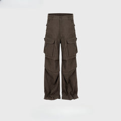 Men's Vintage Pants Men's Pocket Pants Straight Casual Pants MIJKO