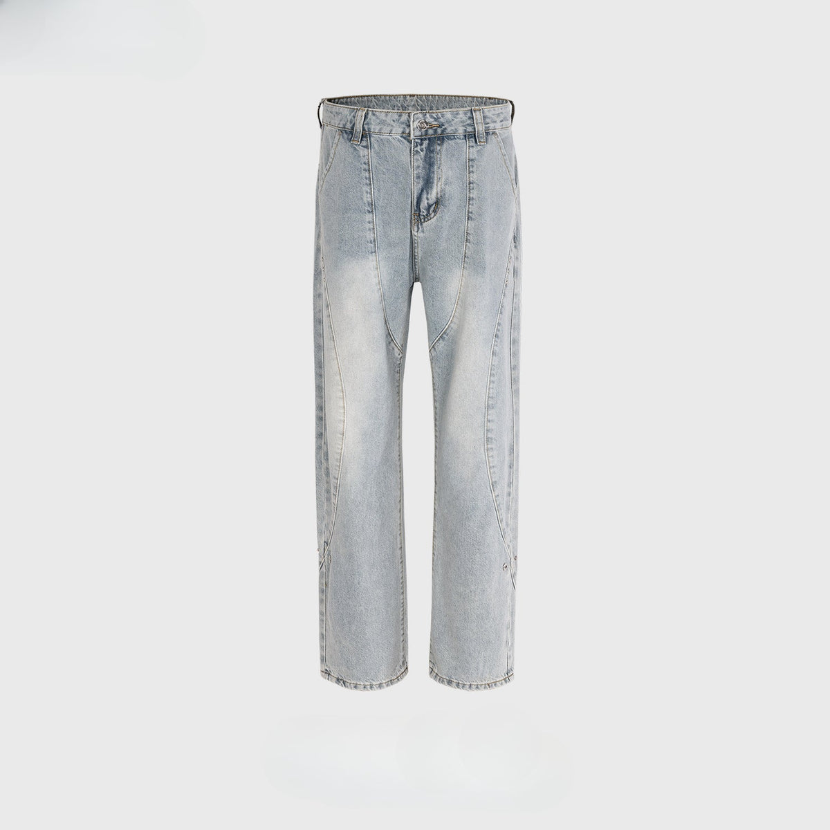 Men Vintage Pants Women's Men's Slim-Fit Button-Up Pants High Street Jeans MIJKO