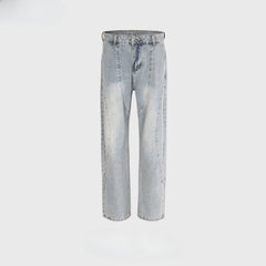 Men Vintage Pants Women's Men's Slim-Fit Button-Up Pants High Street Jeans MIJKO