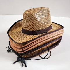 Chapeaux de cowboy en paille Chapeau de paille tressé pour homme