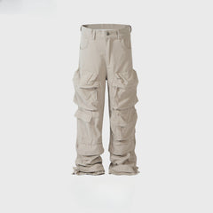 Men Vintage Pants Wide Leg Washed Overalls Trousers Casual Pants MIJKO