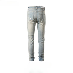 Men Vintage Pants High Street Paint Washed Old Jeans MIJKO