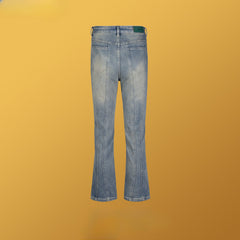 Men Vintage Pants trousers spliced zipper trousers washed old jeans MIJKO