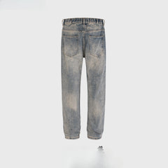 Men's Vintage Pants Men's Women's Wash Water Old Slim Straight Jeans MIJKO