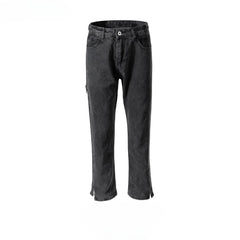 Men's Vintage Pants Ragged Pants Trousers Men's and Women's Zipper Washed Jeans MIJKO