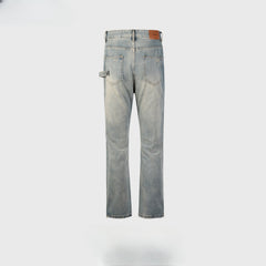 Men's Vintage Pants Men's Women's Urban Washing Water Old Slim-fit Jeans MIJKO