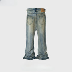Men's Vintage Pants Men's Clothing Women's Washed Old Trousers Men's and Women's Blue Jeans MIJKO